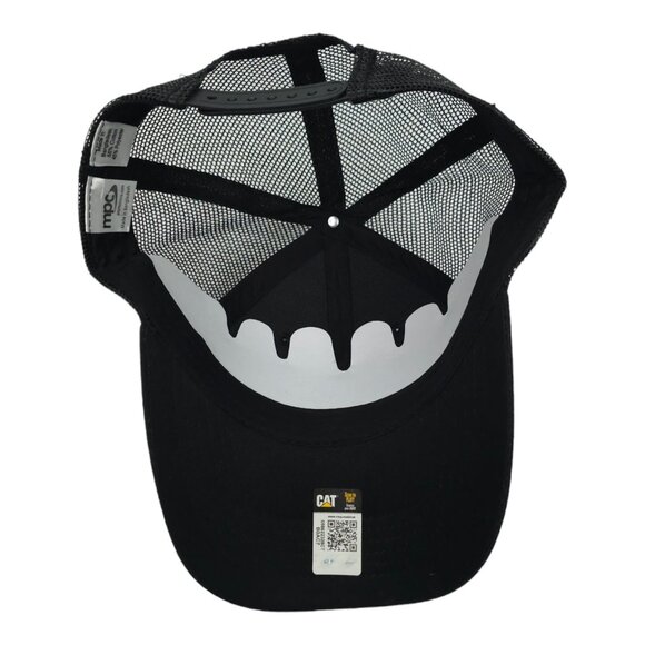 Caterpillar CAT Equipment Black Mesh Retro Snapback Cap Trucker Baseball NEW - Picture 5 of 13